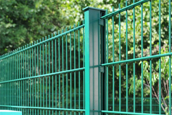 Security Double Wire Fencing Or Twin Wire Mesh Fence Use Round Post
