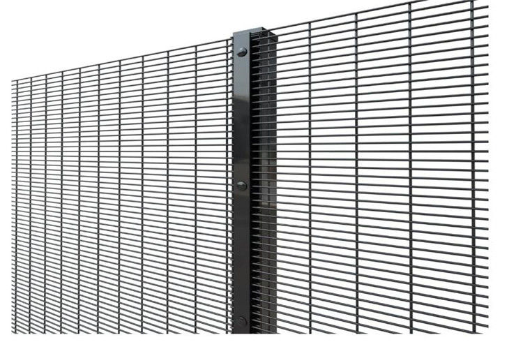 V Types 358 Anti Climb Fence Perimeter Clear View Fence With Barbed Wire On Top