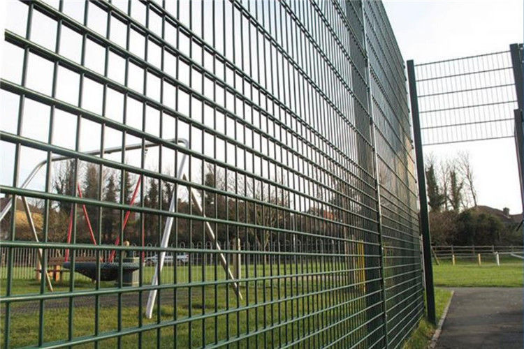 Security Double Wire Fencing Or Twin Wire Mesh Fence Use Round Post